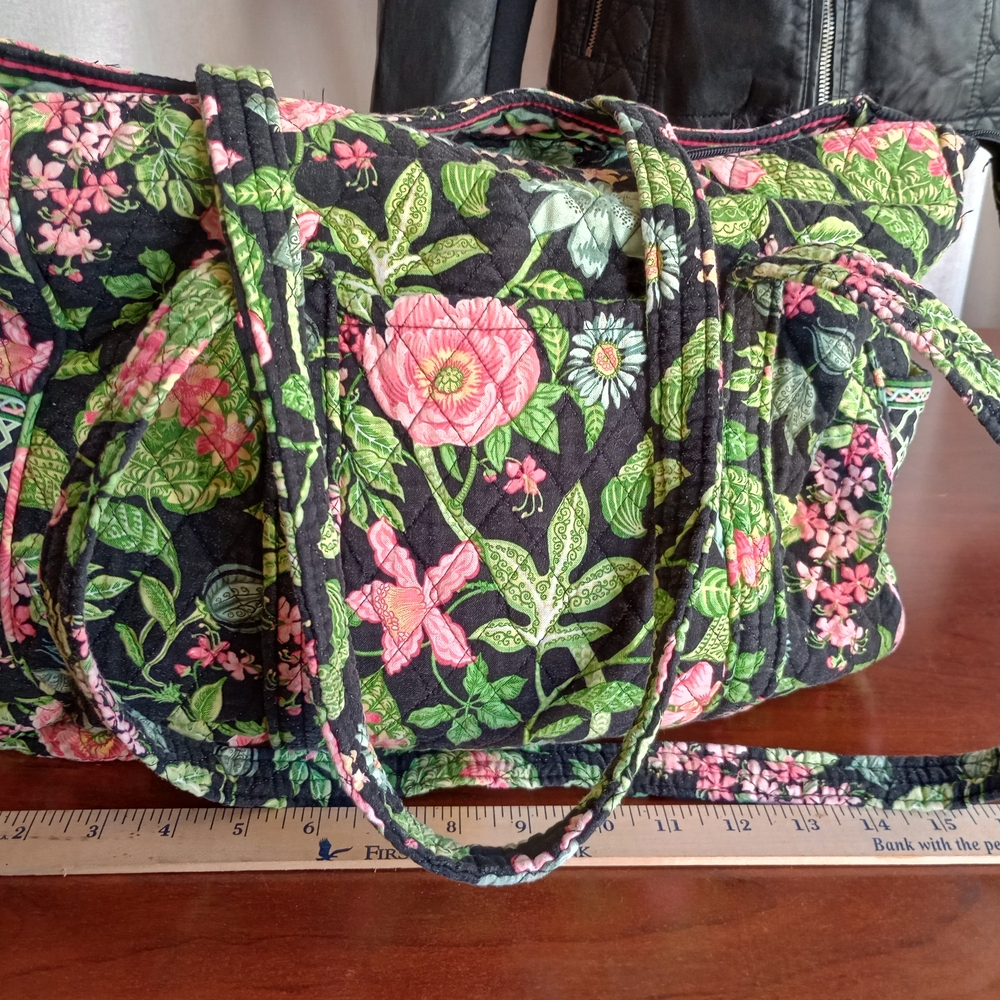 Vera Bradley Black and Pink Floral Travel Bag